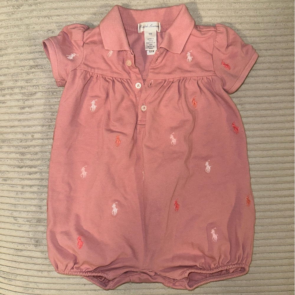 Polo Ralph Lauren Pink Baby Onesie